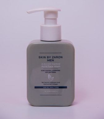 Men 2-in-1 Oil Acne Control Face Wash Zaron (Gel nettoyant visage homme anti-imperfections & contrôle du sébum – Zaron)